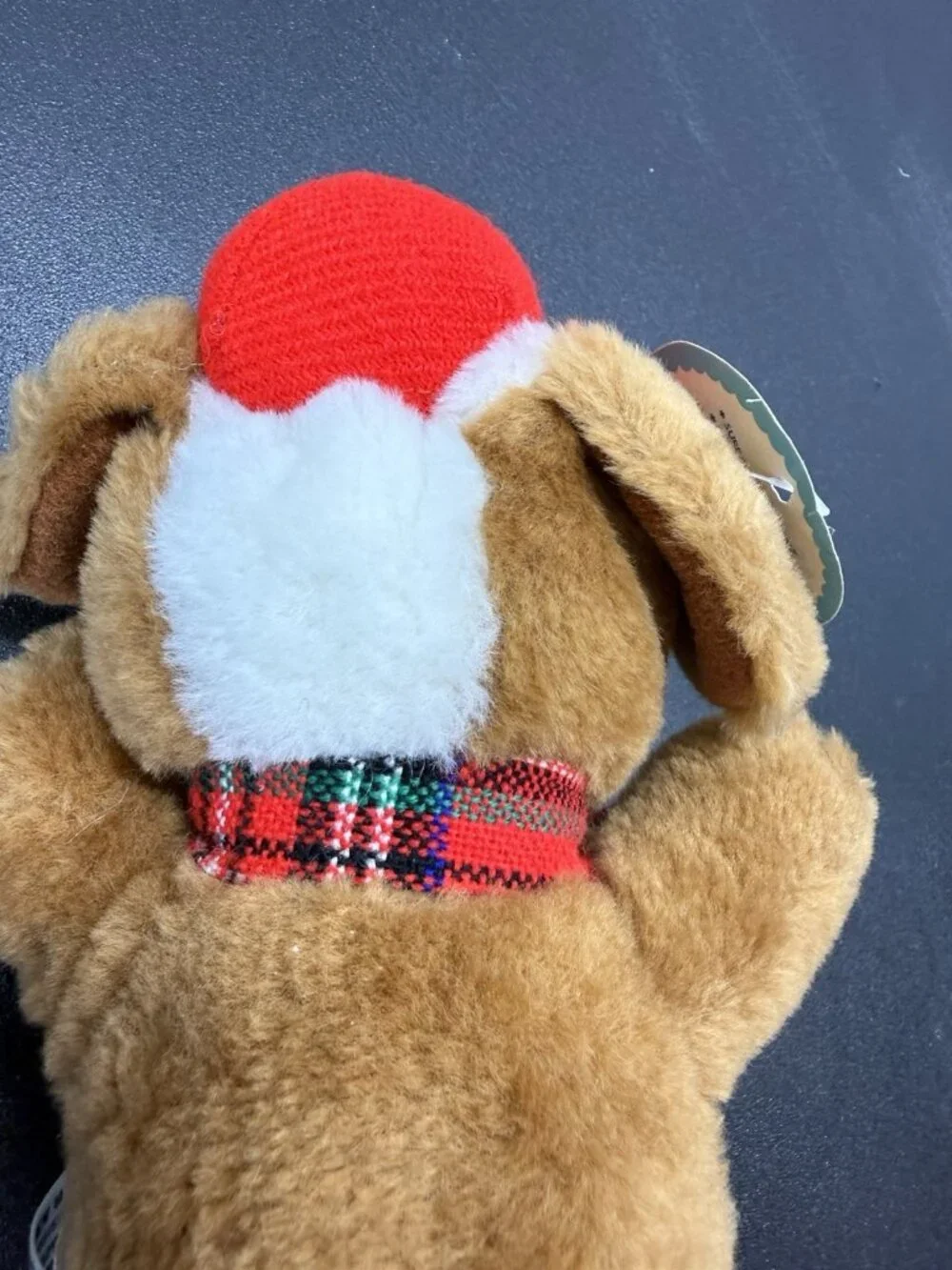 Vintage 1970s Plakie Plush Sitting Scotty Dog Brown Puppy 10 Inch With Tag